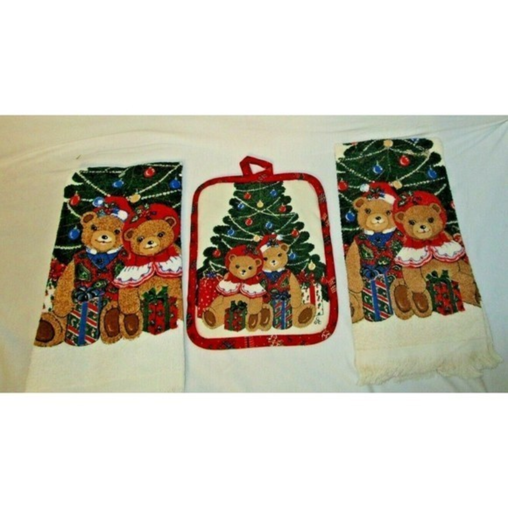 Vintage Style‎ 3 Piece Kitchen Towel Set with a Pot Holder